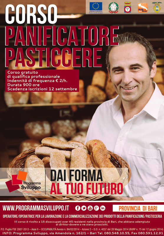 corso gratuito Panificatori e Pasticceri a Bari